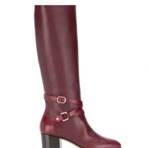 Jimmy Choo Huxlie 45 boots in bordeaux leather size 36